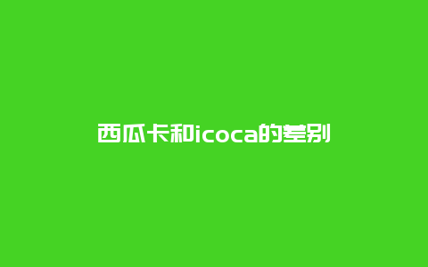 西瓜卡和icoca的差别