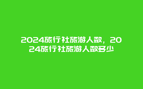 2024旅行社旅游人数，2024旅行社旅游人数多少