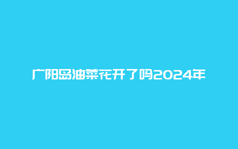 广阳岛油菜花开了吗2024年