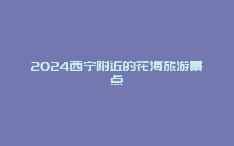 2024西宁附近的花海旅游景点