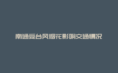 南通受台风烟花影响交通情况