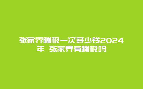 张家界蹦极一次多少钱2024年 张家界有蹦极吗