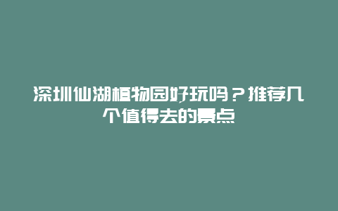 深圳仙湖植物园好玩吗？推荐几个值得去的景点