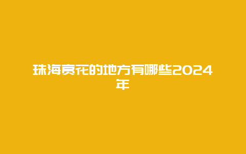 珠海赏花的地方有哪些2024年