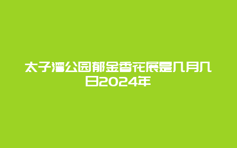 太子湾公园郁金香花展是几月几日2024年