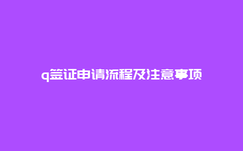 q签证申请流程及注意事项