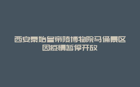 西安秦始皇帝陵博物院马俑景区因疫情暂停开放