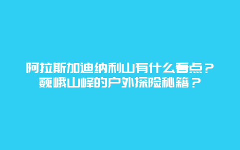 阿拉斯加迪纳利山有什么看点？巍峨山峰的户外探险秘籍？