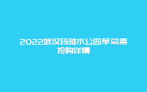 2022武汉玛雅水公园早鸟票抢购详情