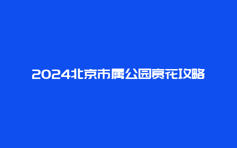 2024北京市属公园赏花攻略