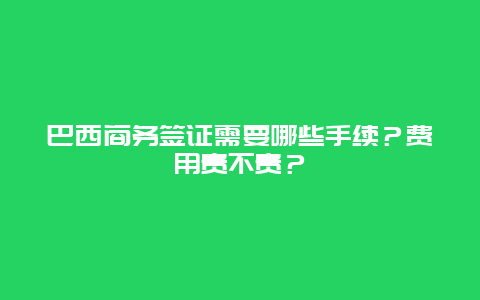 巴西商务签证需要哪些手续？费用贵不贵？