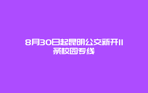 8月30日起昆明公交新开11条校园专线