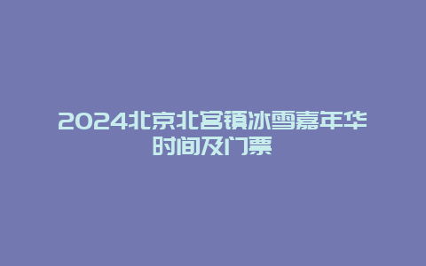 2024北京北宫镇冰雪嘉年华时间及门票