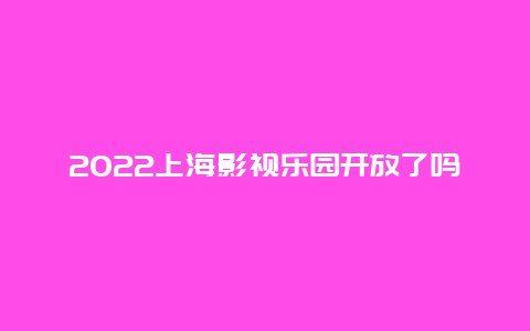 2022上海影视乐园开放了吗