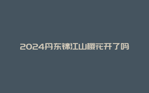 2024丹东锦江山樱花开了吗