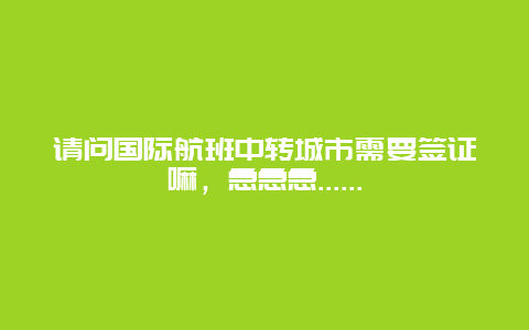 请问国际航班中转城市需要签证嘛，急急急……