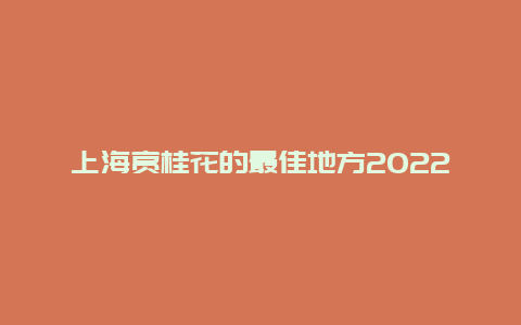 上海赏桂花的最佳地方2022