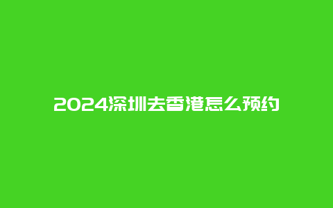 2024深圳去香港怎么预约