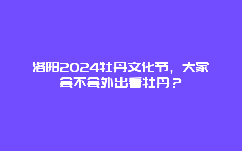 洛阳2024牡丹文化节，大家会不会外出看牡丹？