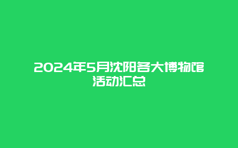 2024年5月沈阳各大博物馆活动汇总