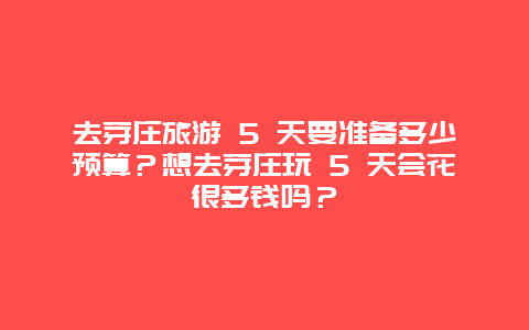 去芽庄旅游 5 天要准备多少预算？想去芽庄玩 5 天会花很多钱吗？