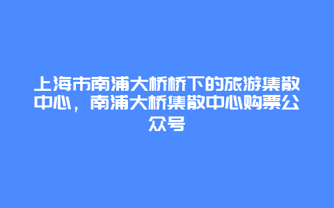 上海市南浦大桥桥下的旅游集散中心，南浦大桥集散中心购票公众号