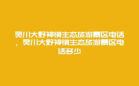 灵川大野神镜生态旅游景区电话，灵川大野神镜生态旅游景区电话多少