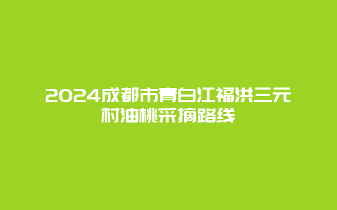 2024成都市青白江福洪三元村油桃采摘路线