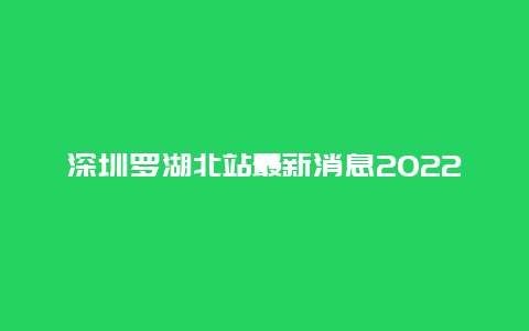 深圳罗湖北站最新消息2022