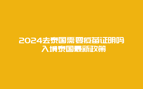 2024去泰国需要疫苗证明吗 入境泰国最新政策