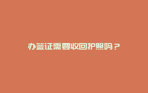 办签证需要收回护照吗？