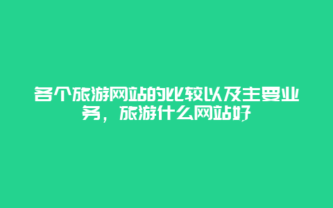 各个旅游网站的比较以及主要业务，旅游什么网站好