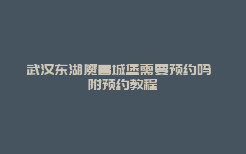 武汉东湖魔兽城堡需要预约吗 附预约教程