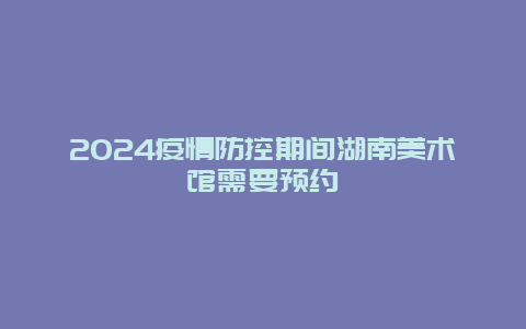 2024疫情防控期间湖南美术馆需要预约