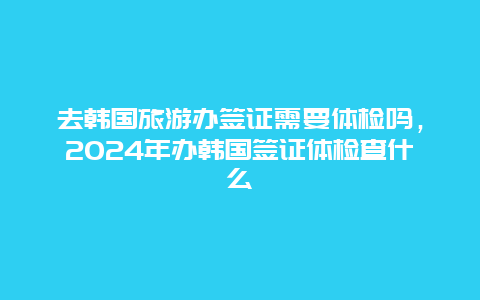 去韩国旅游办签证需要体检吗，2024年办韩国签证体检查什么