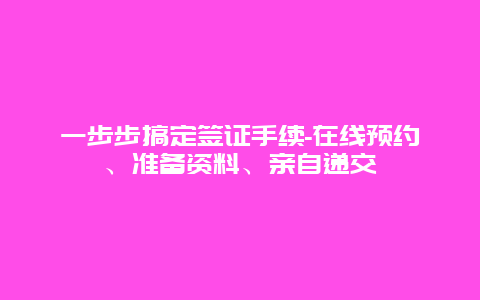 一步步搞定签证手续-在线预约、准备资料、亲自递交