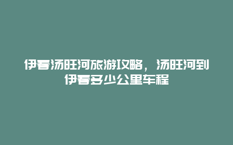 伊春汤旺河旅游攻略，汤旺河到伊春多少公里车程