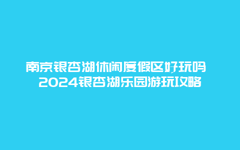 南京银杏湖休闲度假区好玩吗 2024银杏湖乐园游玩攻略