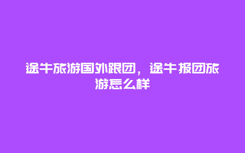 途牛旅游国外跟团，途牛报团旅游怎么样