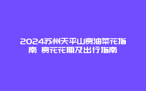 2024苏州天平山赏油菜花指南 赏花花期及出行指南