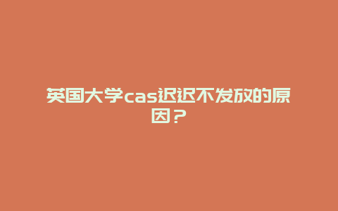 英国大学cas迟迟不发放的原因？