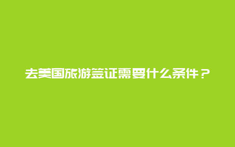 去美国旅游签证需要什么条件？