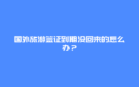 国外旅游签证到期没回来的怎么办？