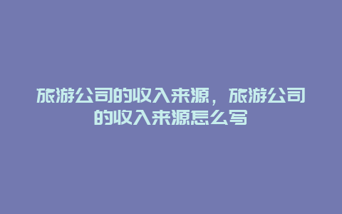 旅游公司的收入来源，旅游公司的收入来源怎么写