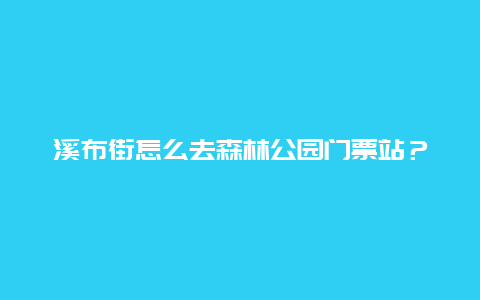 溪布街怎么去森林公园门票站？