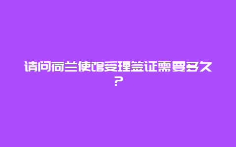 请问荷兰使馆受理签证需要多久？