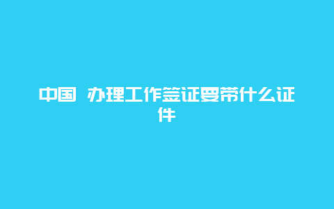 中国 办理工作签证要带什么证件