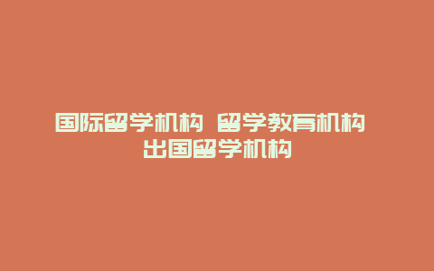 国际留学机构 留学教育机构 出国留学机构