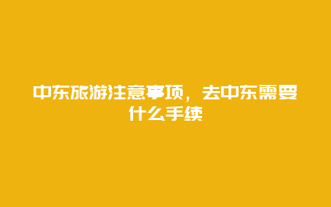 中东旅游注意事项，去中东需要什么手续