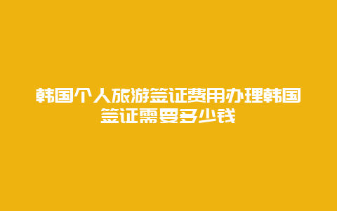 韩国个人旅游签证费用办理韩国签证需要多少钱